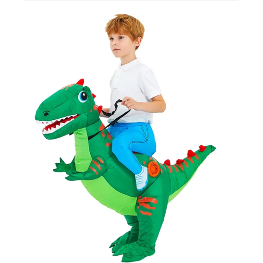 Thermabuild | Kids' Halloween Inflatable Dinosaur Costume Outfit Suit with Built-In Fan and Ride-On Design