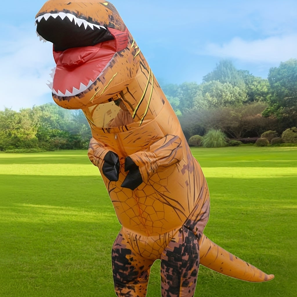 Thermabuild | Kids' Halloween Inflatable Dinosaur Costume T-Rex Outfit with Built-In Fan and Crackle Print