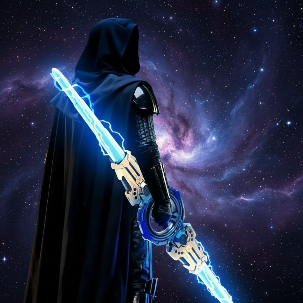 Thermabuild | Kids' Halloween Light Up Sword Lightsaber Darth Maul Toy with LED Double Blade Retractable