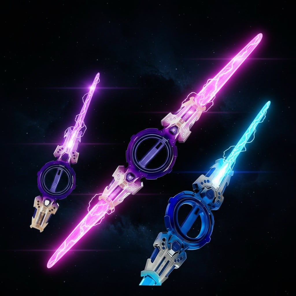 Thermabuild | Kids' Halloween Light Up Sword Lightsaber Darth Maul Toy with LED Double Blade Retractable