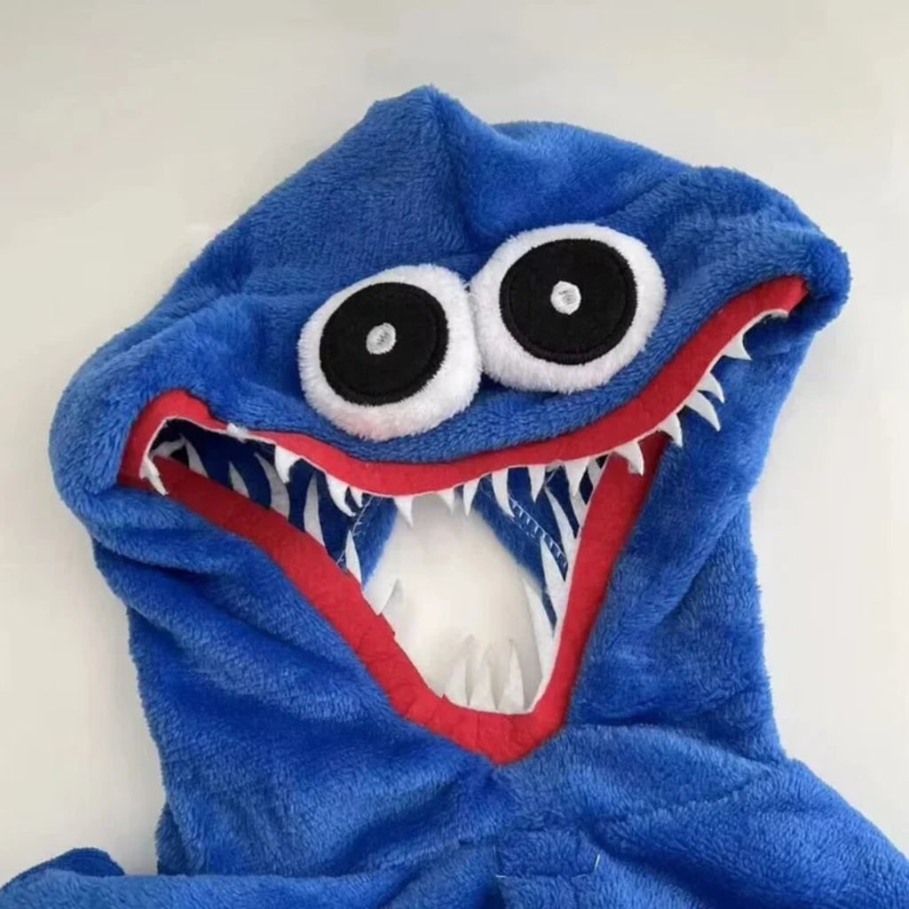 Thermabuild | Kids' Halloween Monster Onesie Plush Jumpsuit Costume with Hood and Embroidered Eyes