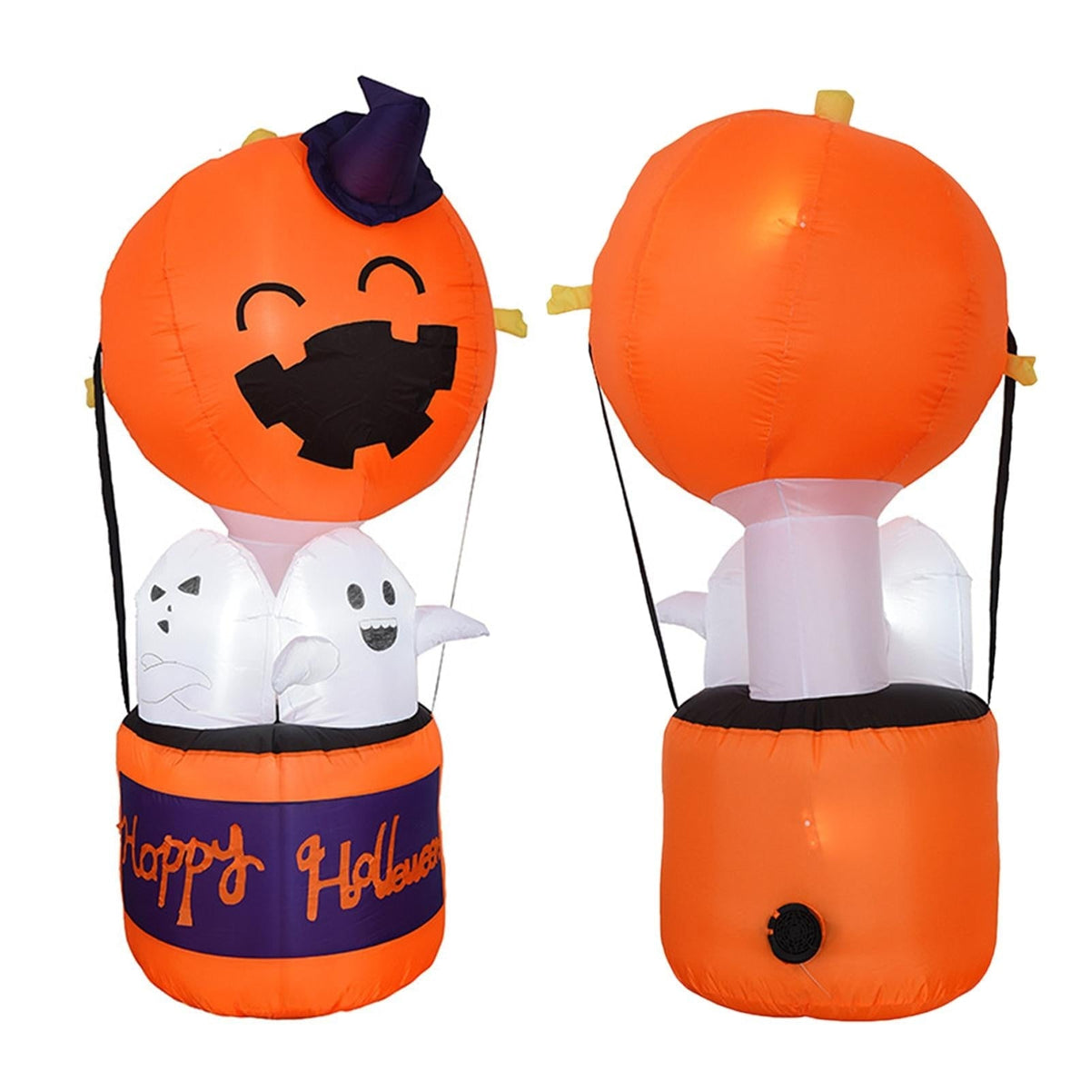 Thermabuild | Kids' Halloween Outdoor Decoration Inflatable Blow Up Pumpkin Hot Air Balloon with Ghost and LED Lights