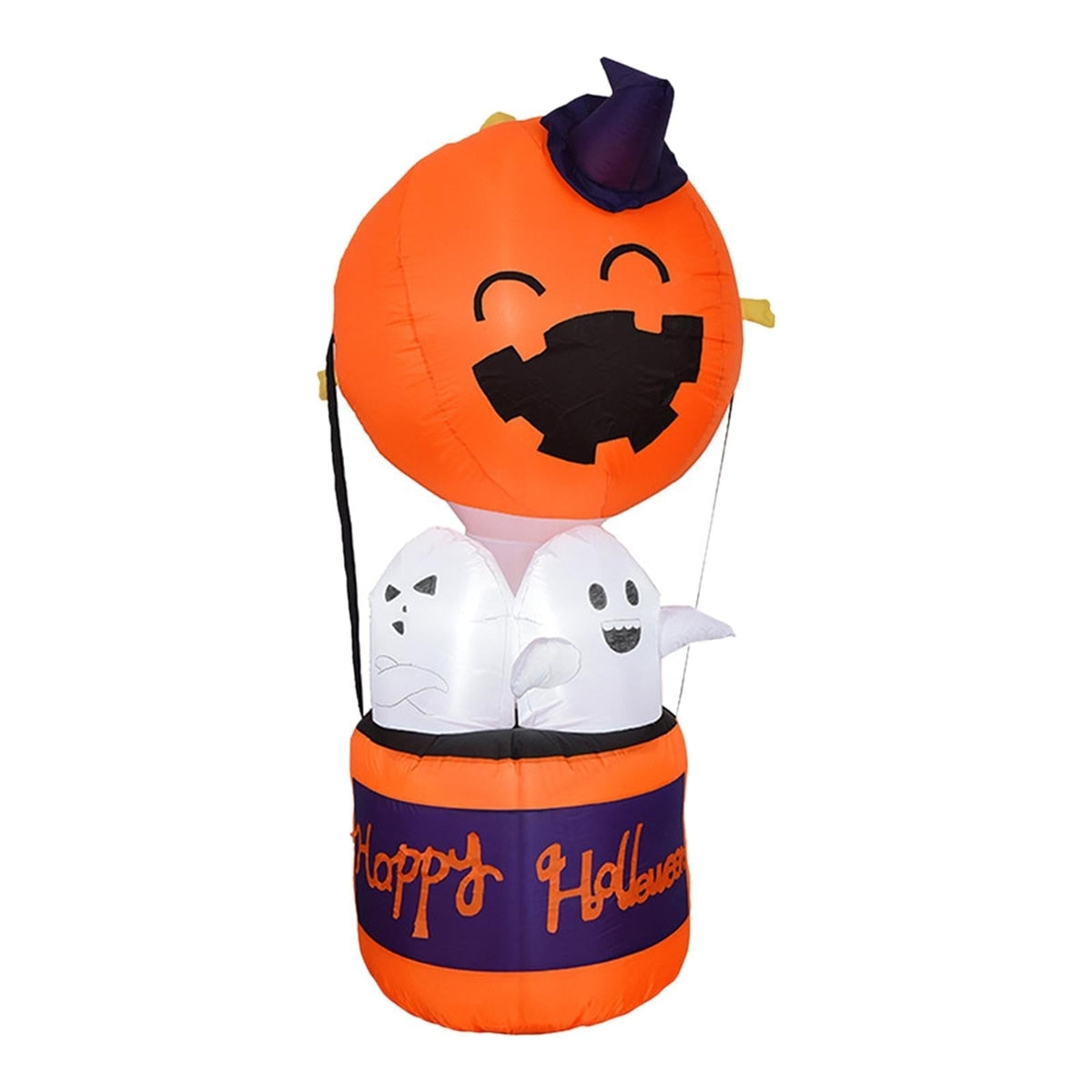 Thermabuild | Kids' Halloween Outdoor Decoration Inflatable Blow Up Pumpkin Hot Air Balloon with Ghost and LED Lights