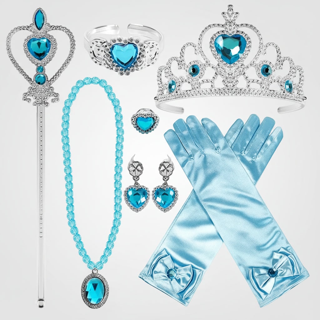 Thermabuild | Kids' Halloween Princess Costume Dress with Tiara Wand and Accessories Set