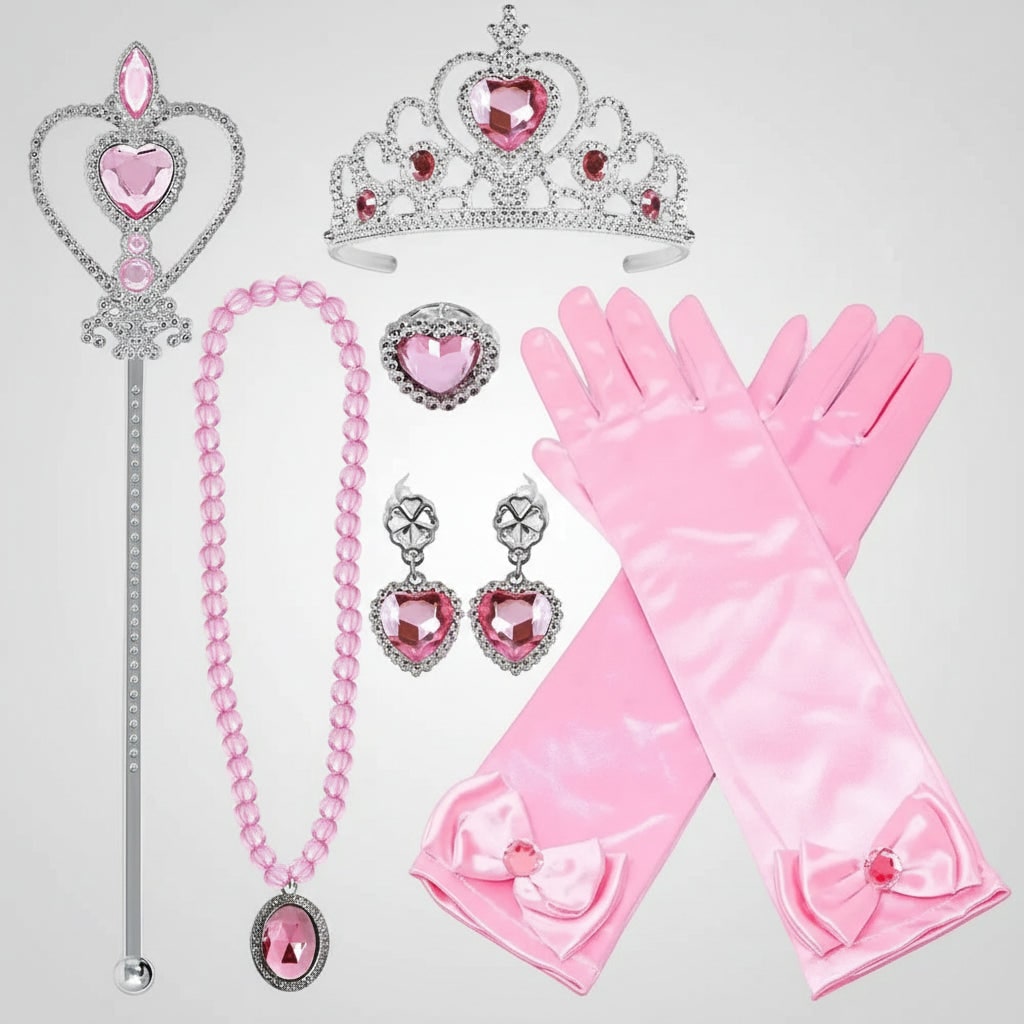 Thermabuild | Kids' Halloween Princess Costume Dress with Tiara Wand and Accessories Set
