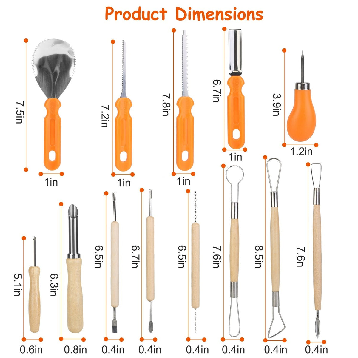Thermabuild | Kids' Halloween Pumpkin Carving Kit and Tools with Stainless Steel Saws and Sculpting for Supplies