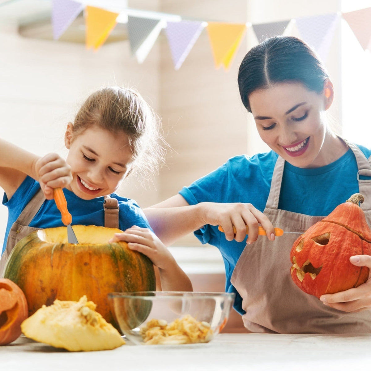 Thermabuild | Kids' Halloween Pumpkin Carving Kit and Tools with Stainless Steel Saws and Sculpting for Supplies