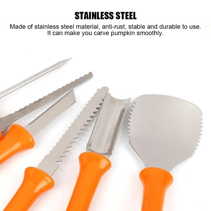Thermabuild | Kids' Halloween Pumpkin Carving Kit with Tools and Supplies 8-Piece Stainless Steel Set