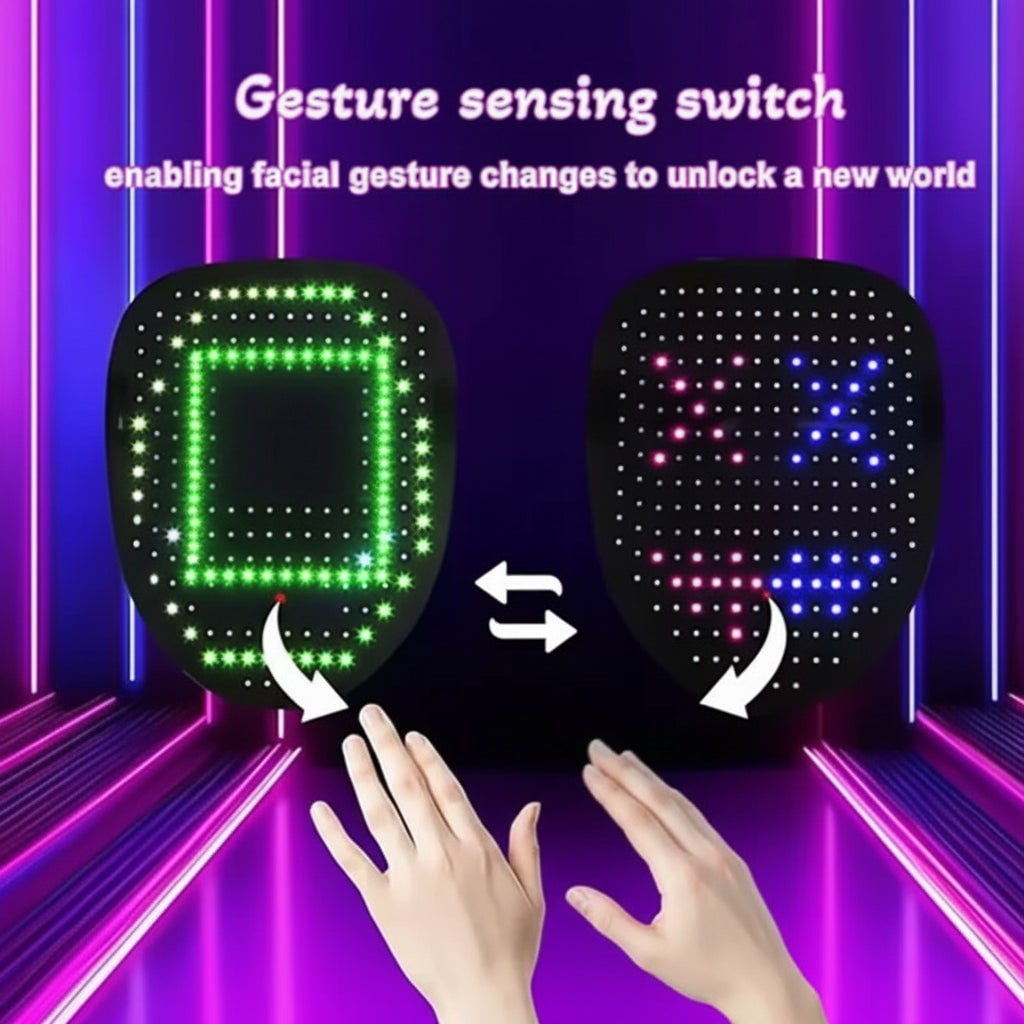 Thermabuild | Kids' Halloween Red Light LED Mask with Therapy and Gesture Control for Party Costume and at Home Use