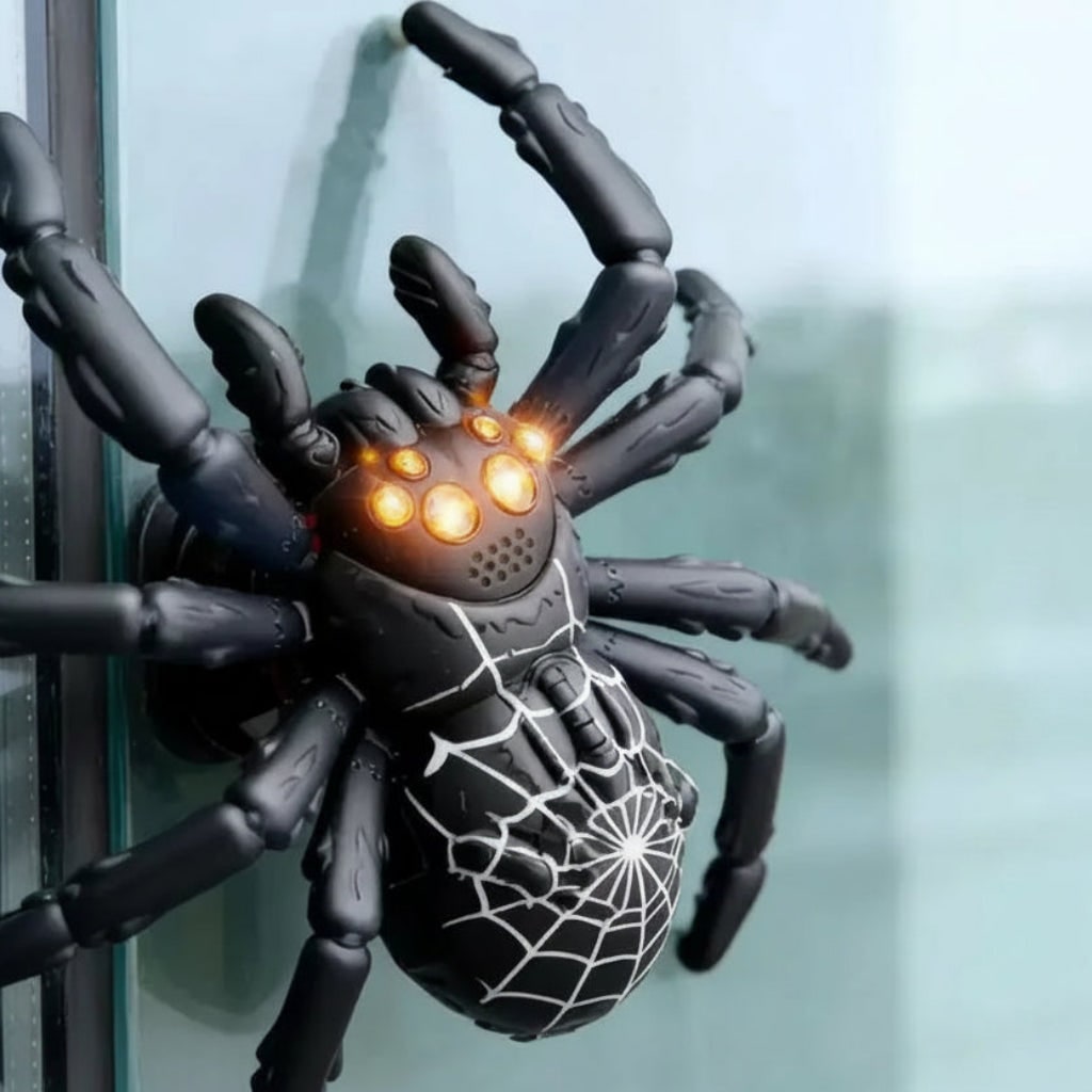 Thermabuild | Kids' Halloween Remote Control Spider Wall Climbing Toy with LED Eyes and Suction Design