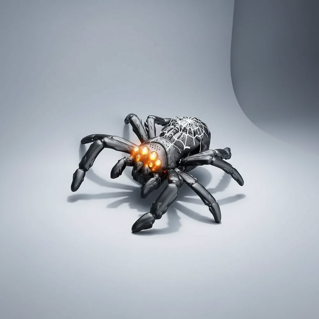 Thermabuild | Kids' Halloween Remote Control Spider Wall Climbing Toy with LED Eyes and Suction Design