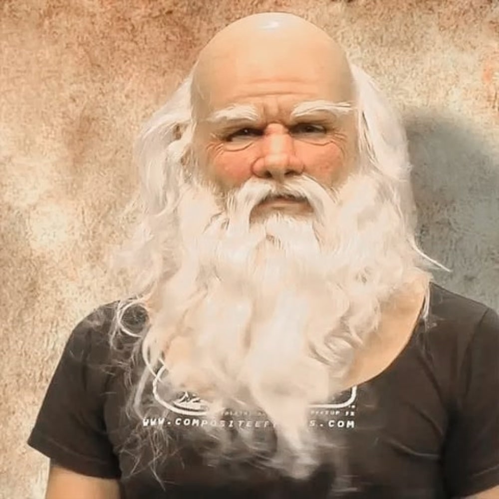 Thermabuild | Kids' Halloween Santa Claus Costume Mask with Realistic Beard and Hair for Creepy Holiday Party