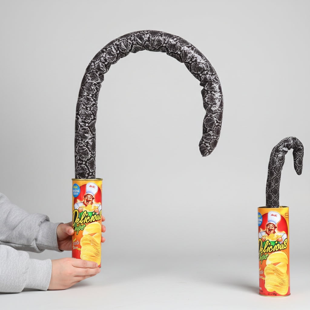 Thermabuild | Kids' Halloween Snake in a Can Fake Prank Toy with Spring-Loaded Jumping Surprise for Party Decoration