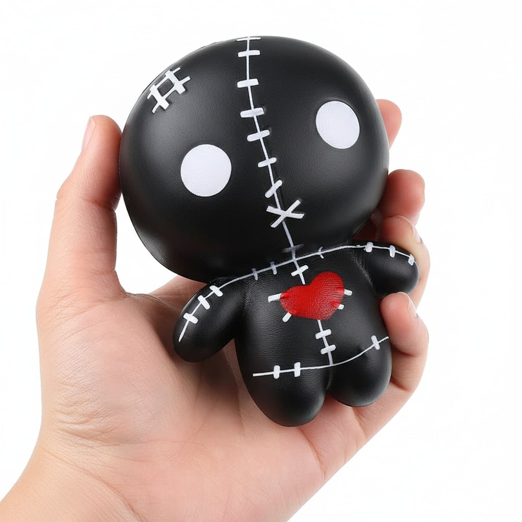 Thermabuild | Kids' Halloween Squishy Toy Stress Relief with Slow Rising Foam Voodoo Doll Design and Stitched Details