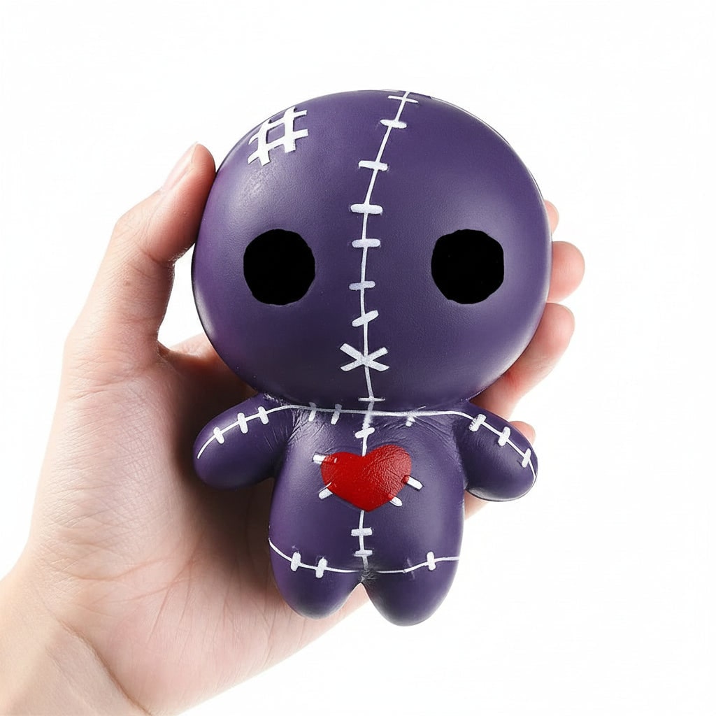Thermabuild | Kids' Halloween Squishy Toy Stress Relief with Slow Rising Foam Voodoo Doll Design and Stitched Details