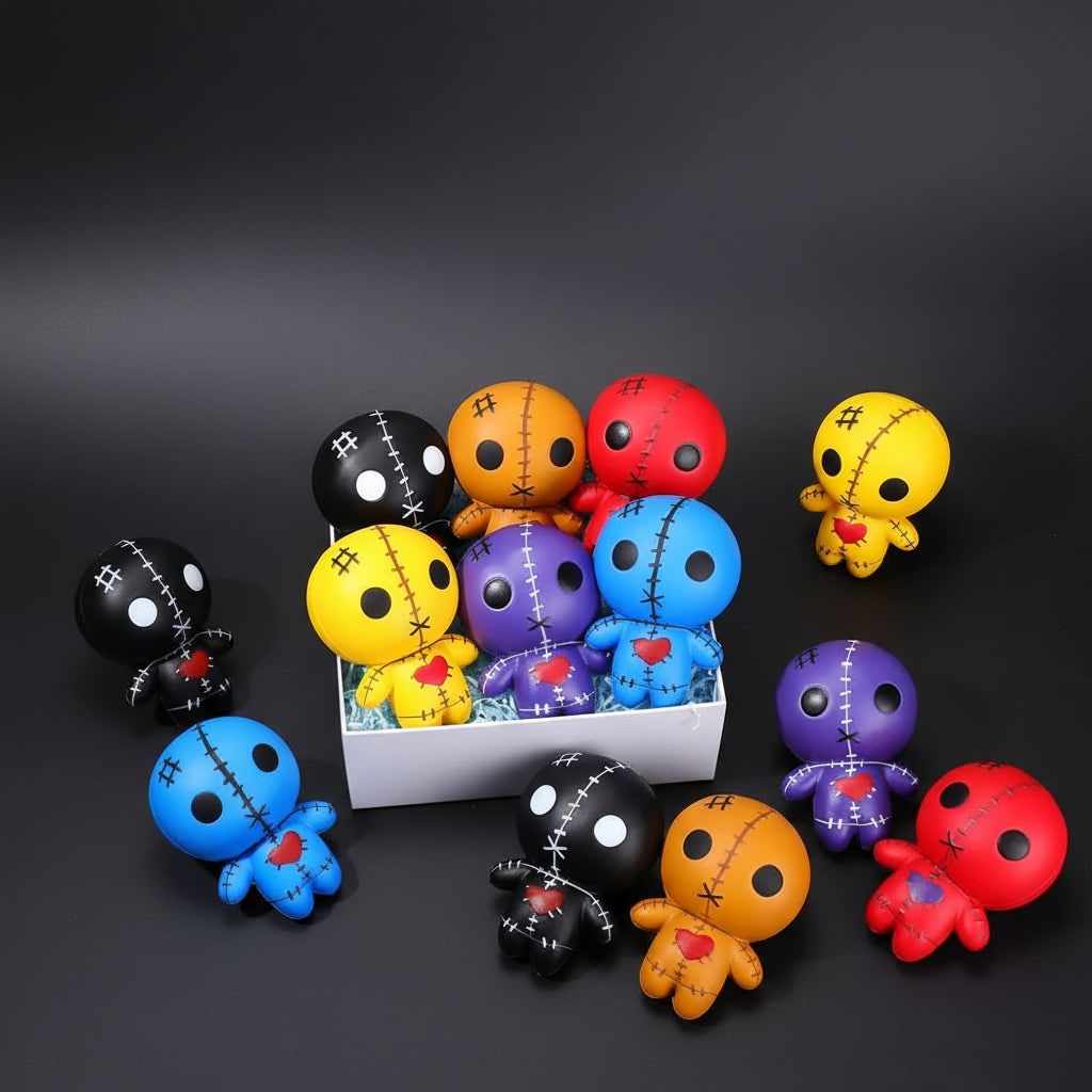 Thermabuild | Kids' Halloween Squishy Toy Stress Relief with Slow Rising Foam Voodoo Doll Design and Stitched Details