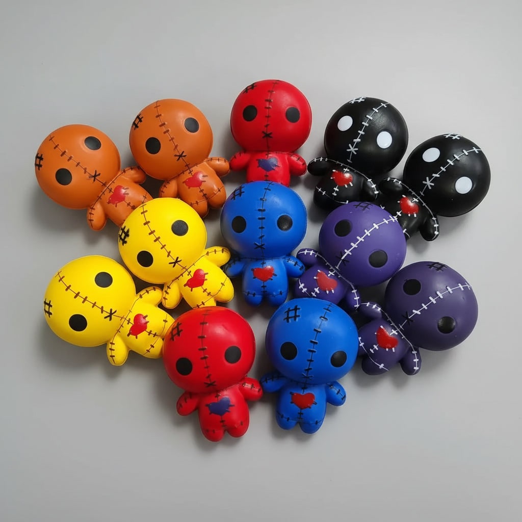 Thermabuild | Kids' Halloween Squishy Toy Stress Relief with Slow Rising Foam Voodoo Doll Design and Stitched Details