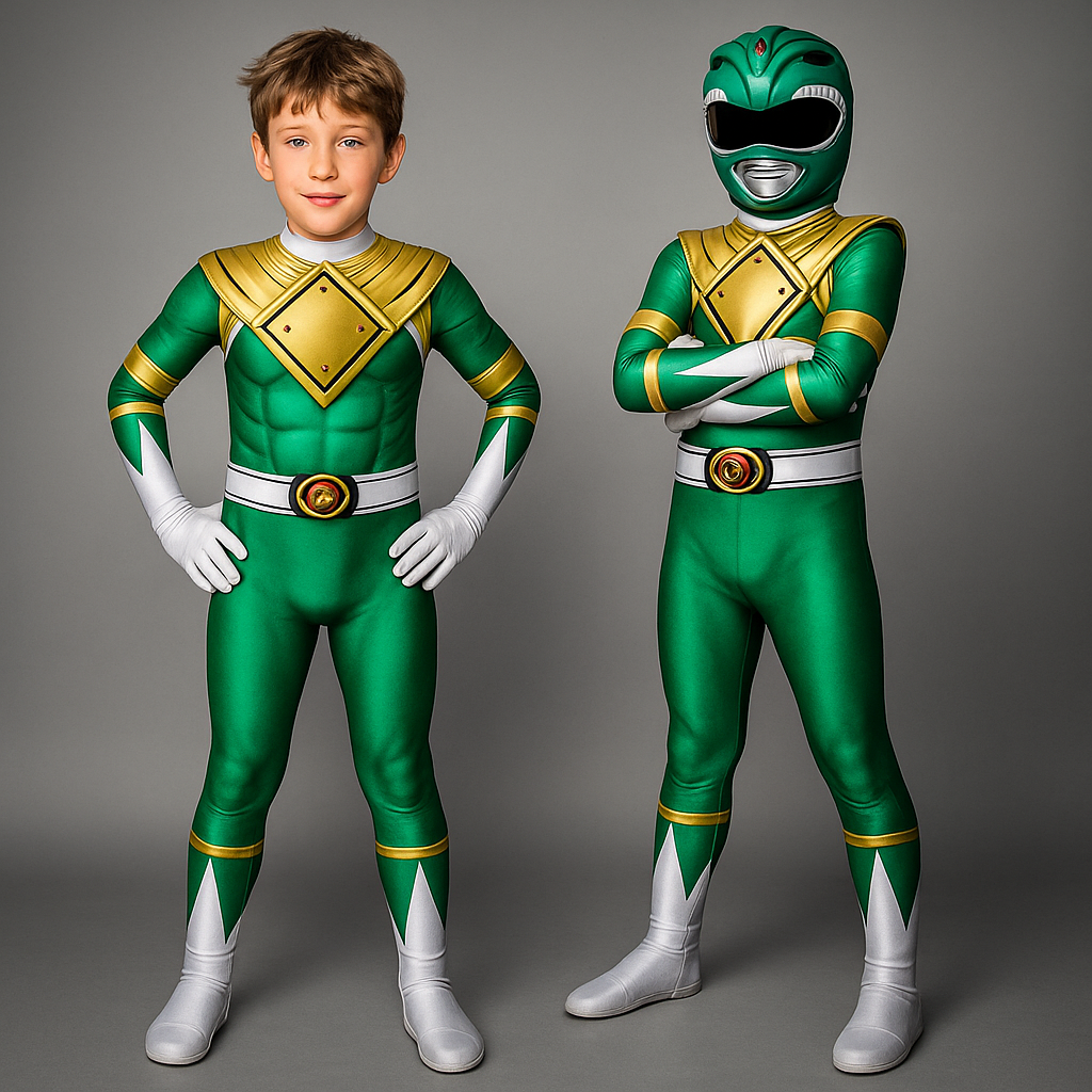 Thermabuild | Kids' Halloween Superhero Black Catsuit Costume Jumpsuit with Full-Body Mask and Gloves for Party