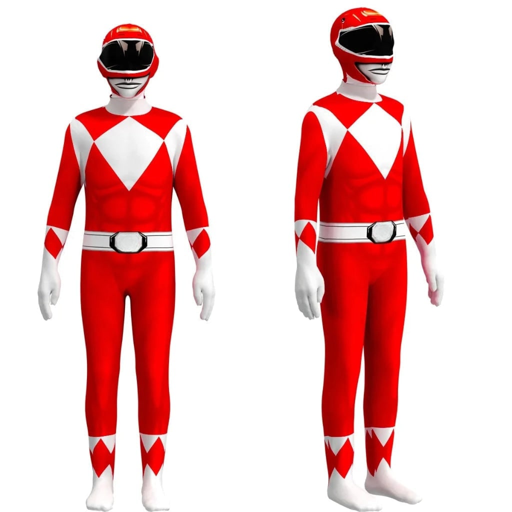 Thermabuild | Kids' Halloween Superhero Bodysuit Costume with Muscle Print and Full Hood
