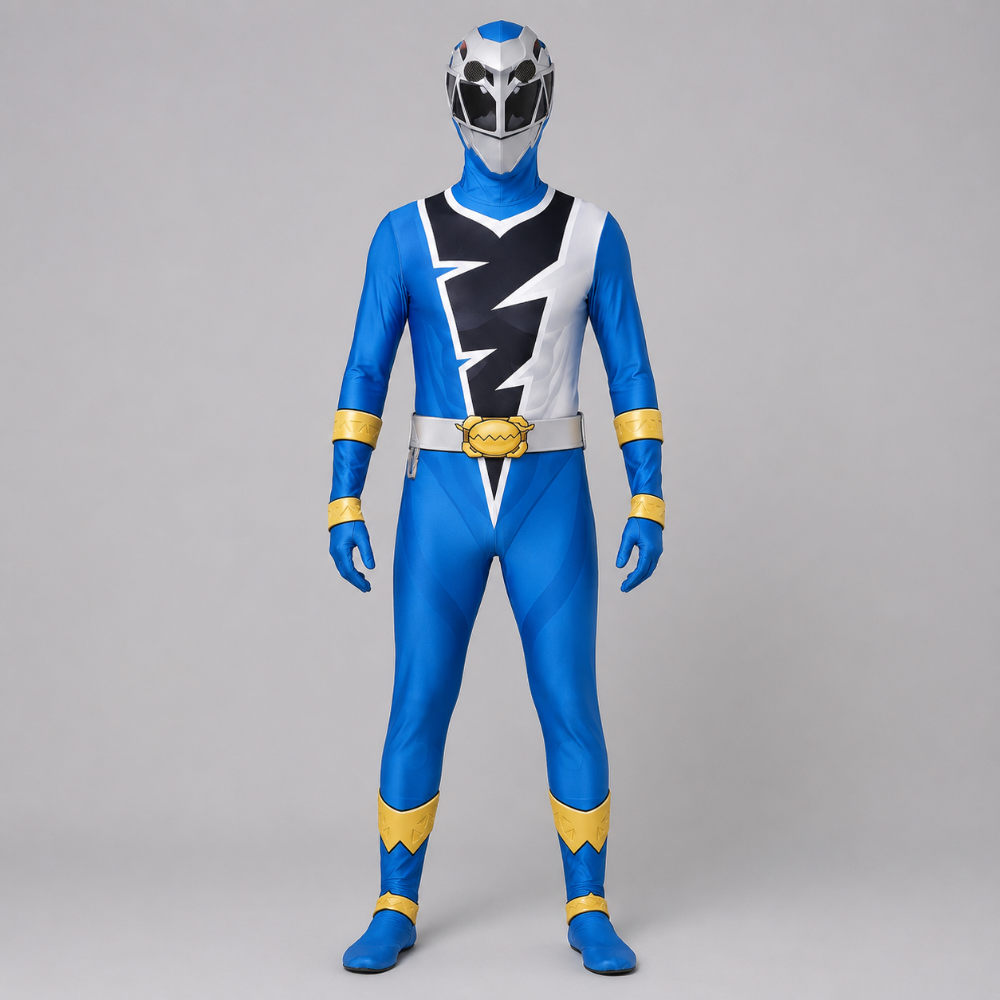 Thermabuild | Kids' Halloween Superhero Costume Jumpsuit Dress Up with Lightning Bolt Chest Panel