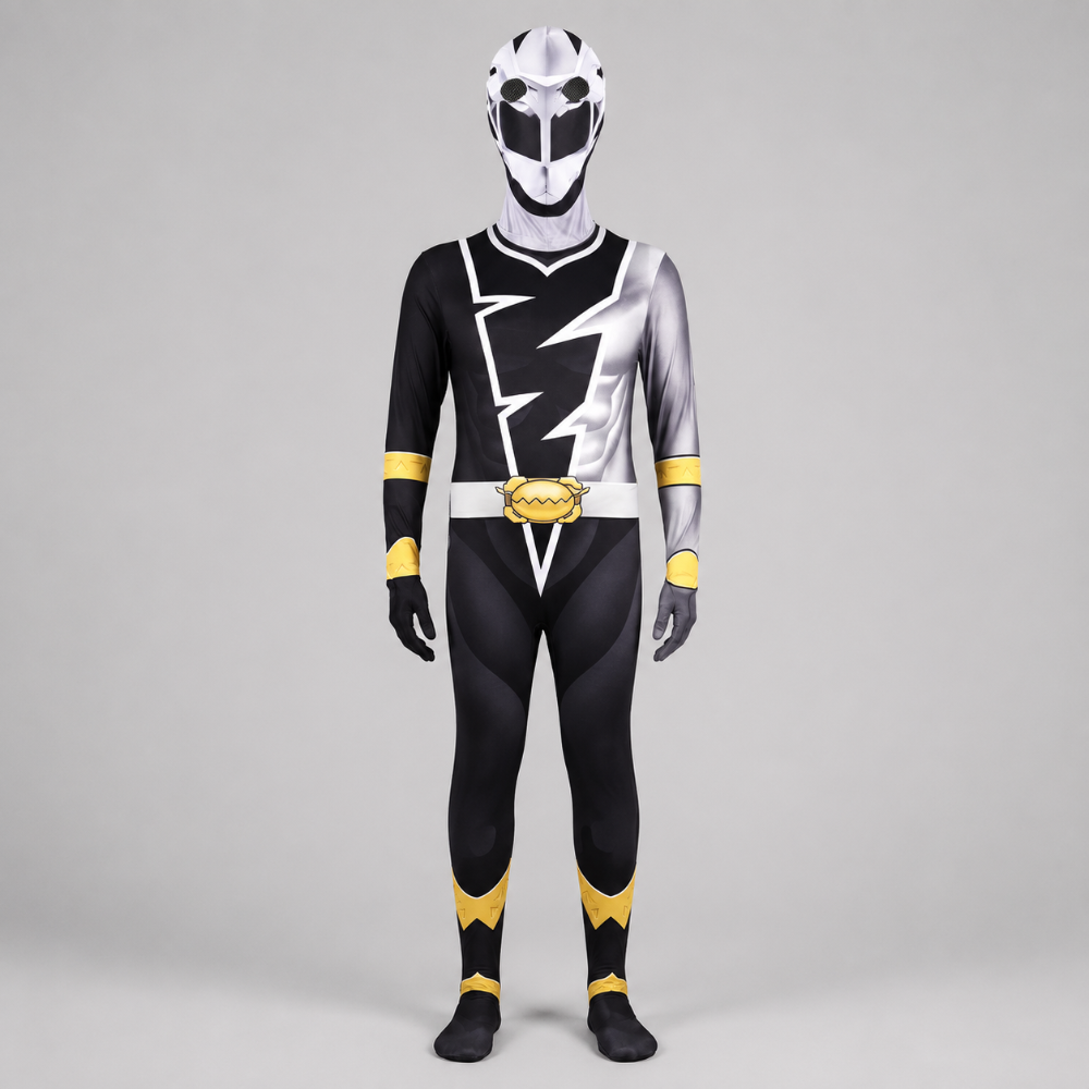 Thermabuild | Kids' Halloween Superhero Costume Jumpsuit Dress Up with Lightning Bolt Chest Panel