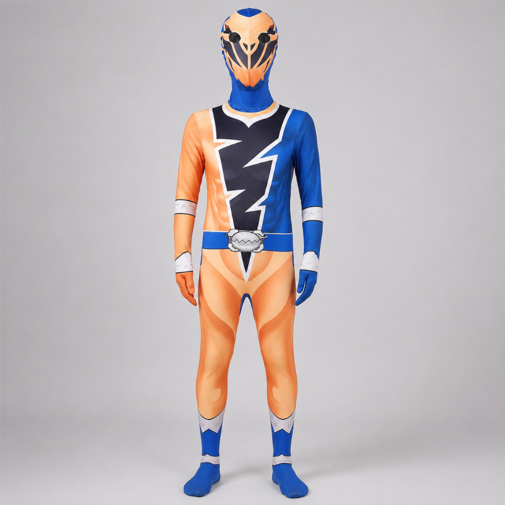 Thermabuild | Kids' Halloween Superhero Costume Jumpsuit Dress Up with Lightning Bolt Chest Panel