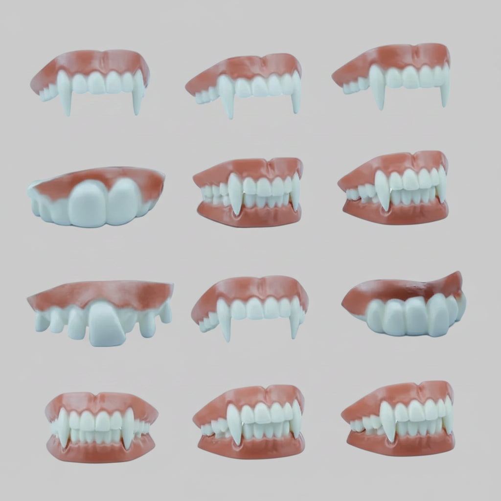Thermabuild | Kids' Halloween Vampire Teeth Snap on Fake Fangs and False Costume Full