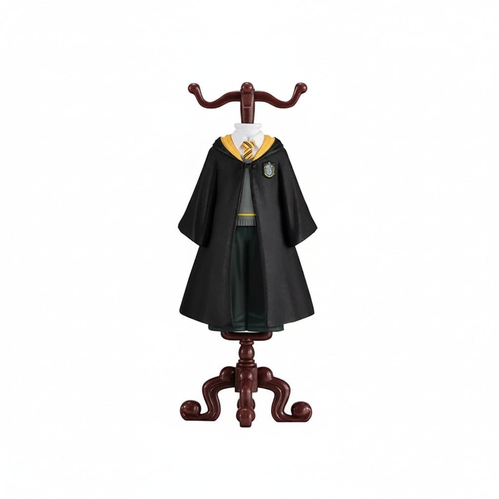 Thermabuild | Kids' Halloween Wizard Collectible Figurine with School Uniform Robe and Display Stand