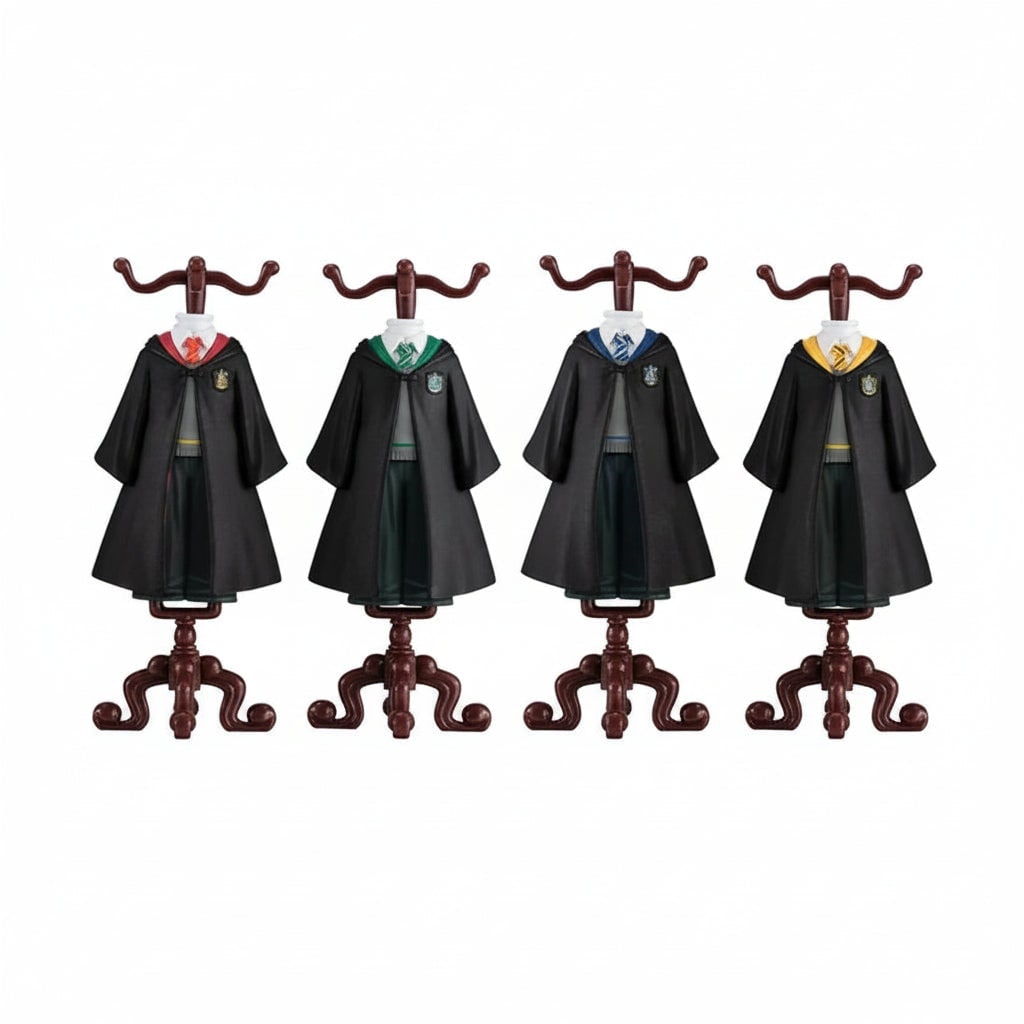 Thermabuild | Kids' Halloween Wizard Collectible Figurine with School Uniform Robe and Display Stand