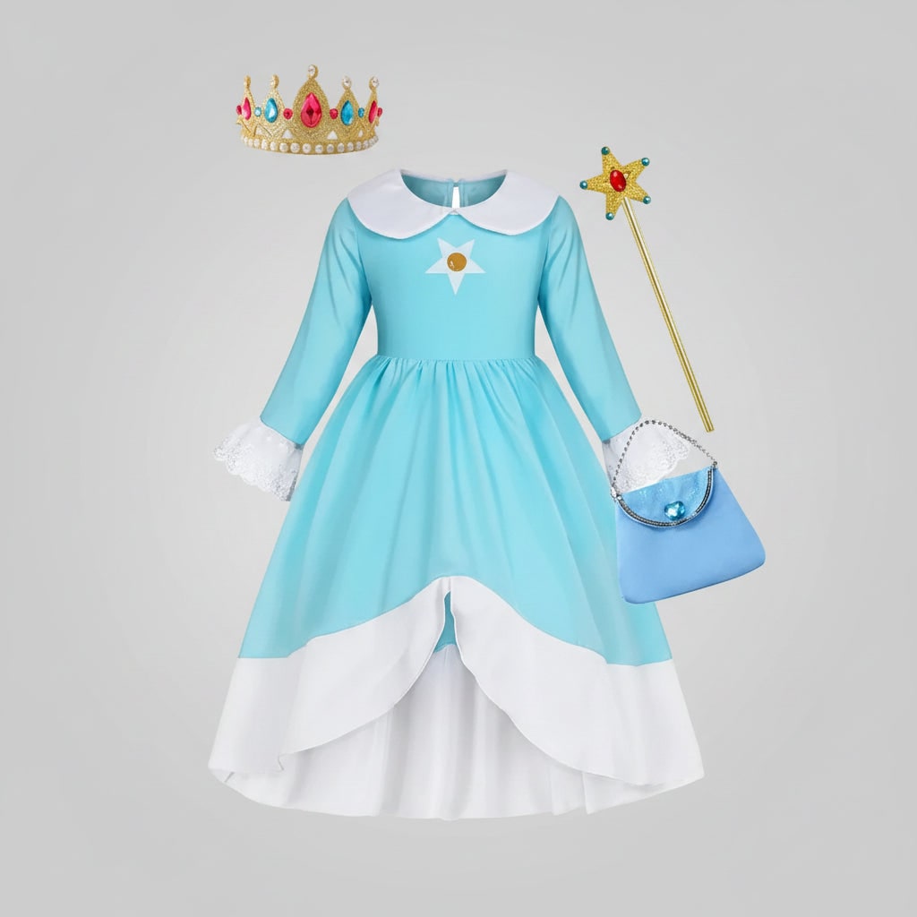 Thermabuild | Kids' Princess Costume Dress with Crown and Magic Wand