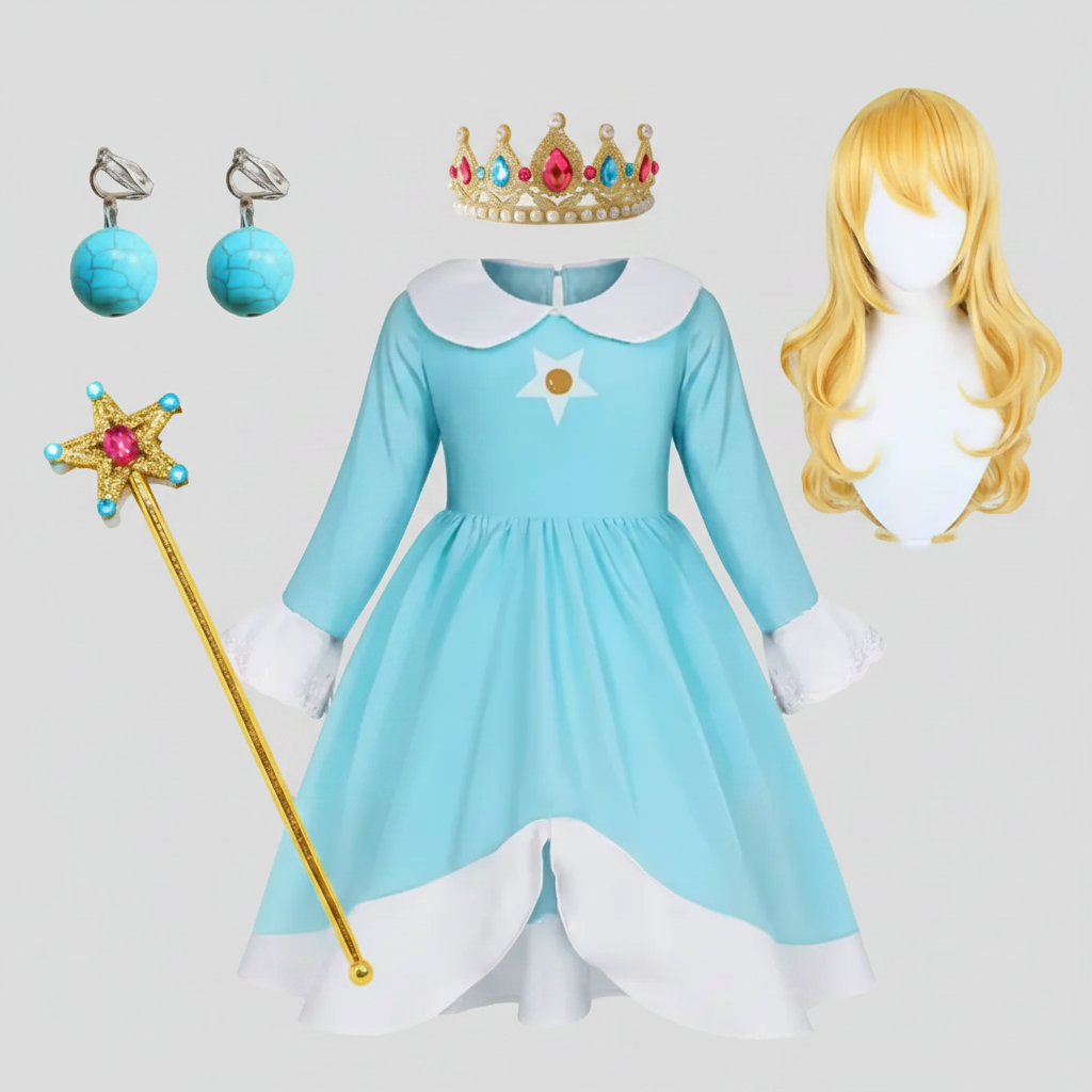 Thermabuild | Kids' Princess Costume Dress with Crown and Magic Wand
