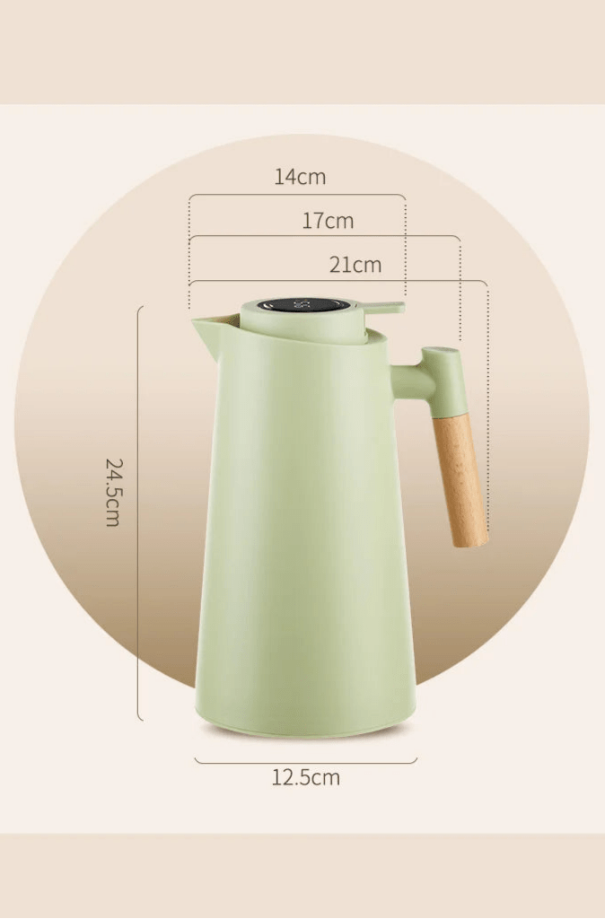 Thermabuild | Thermal Jug with Temperature Display, Leak-Proof Design & Wooden Handle