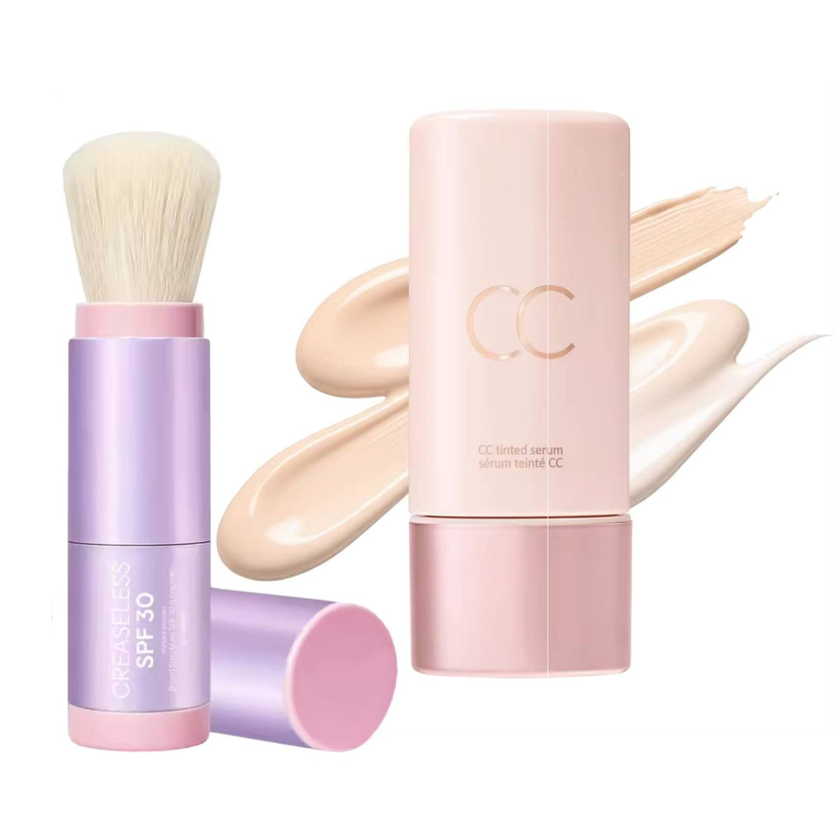 Thermabuild | CC color-correcting tinted serum + creaseless setting powder