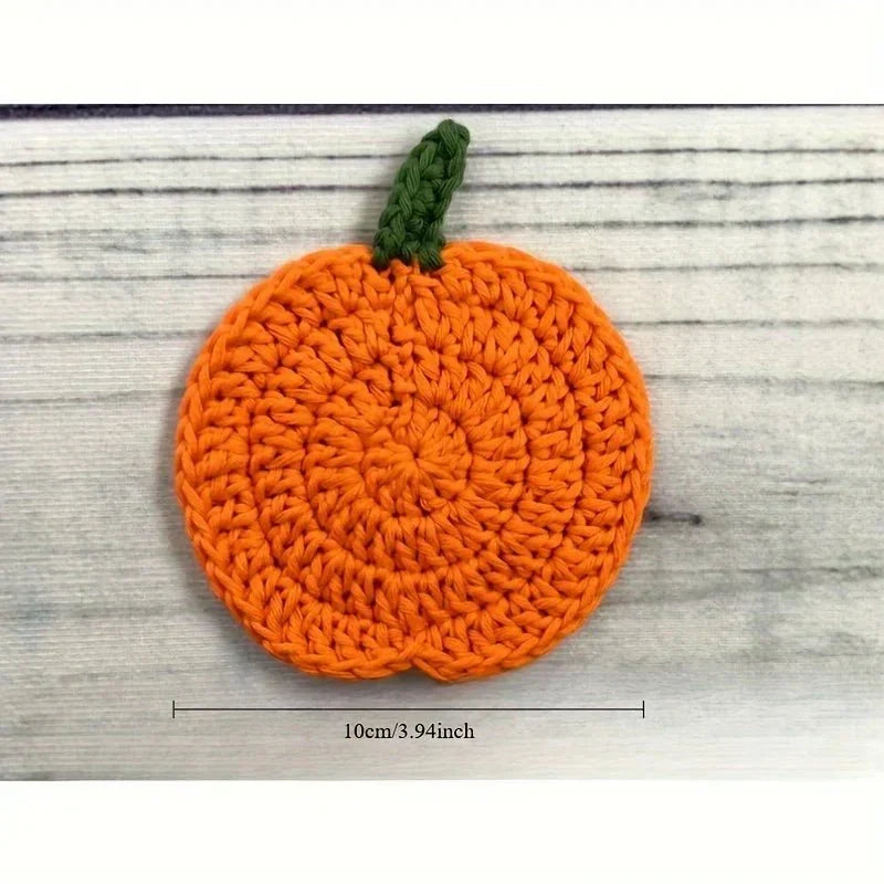 Thermabuild | Handmade Crochet Pumpkin Coasters for Fall Table Decor