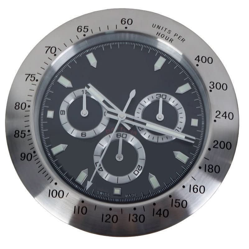 Thermabuild | Modern Silent Wall Clock Luminous stainless steel clock with battery-operated precision