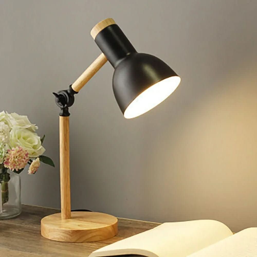 Thermabuild | Desk Lamp – Scandinavian Style Table Light with Wooden Base