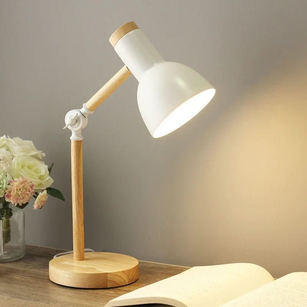 Thermabuild | Desk Lamp – Scandinavian Style Table Light with Wooden Base