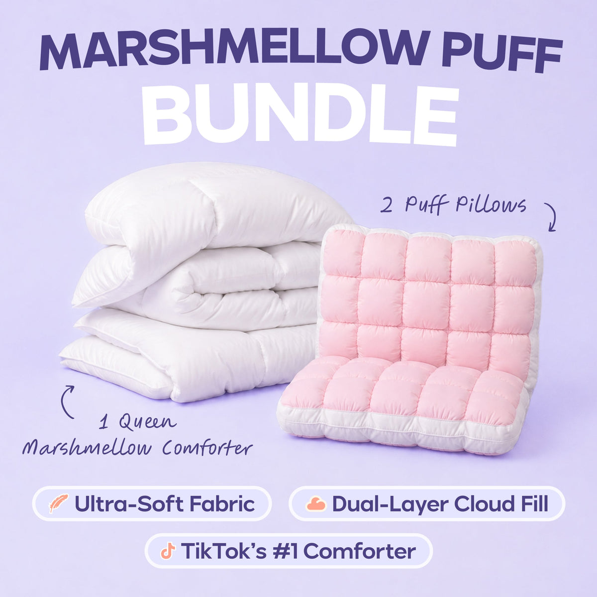 Thermabuild | Cloud Comforter Set with 2 Puff Pillows
