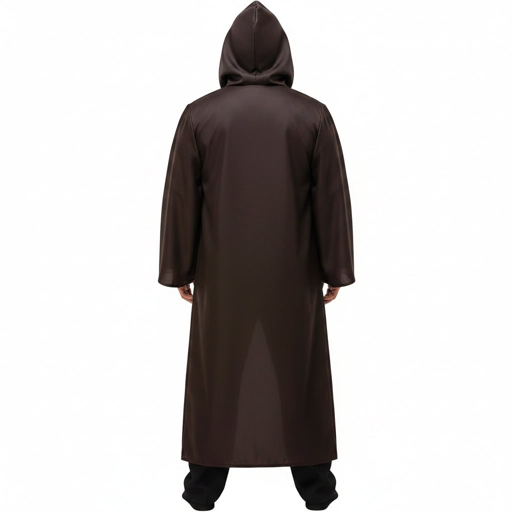 Thermabuild | Men's Halloween Cosplay Jedi Costume with Hooded Robe Tunic Pants and Belt Set for Adults