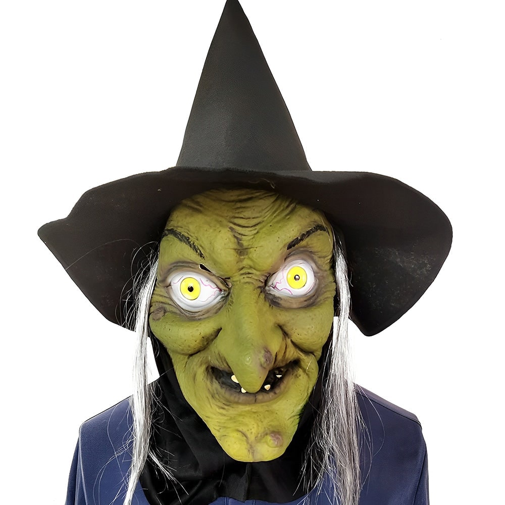 Thermabuild | Men's Halloween Realistic Silicone Old Man Mask with Facial Hair and Chest Bib