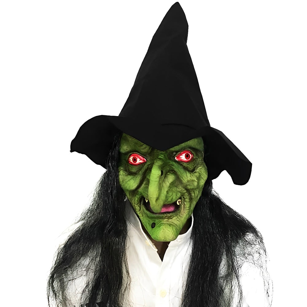 Thermabuild | Men's Halloween Realistic Silicone Old Man Mask with Facial Hair and Chest Bib