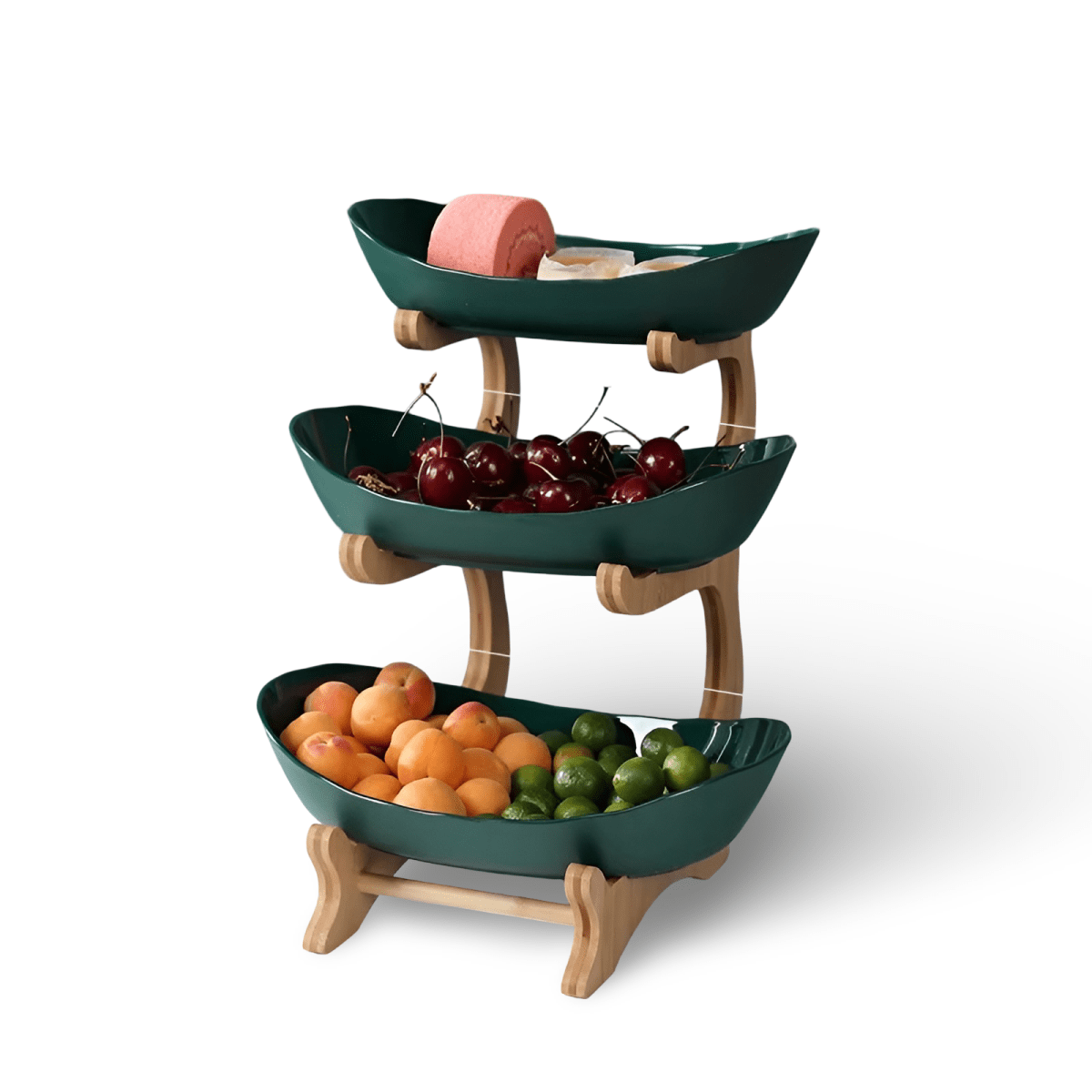 Thermabuild | Multi-Tiered Wooden Fruit Bowl for Clean Modern Kitchen Storage