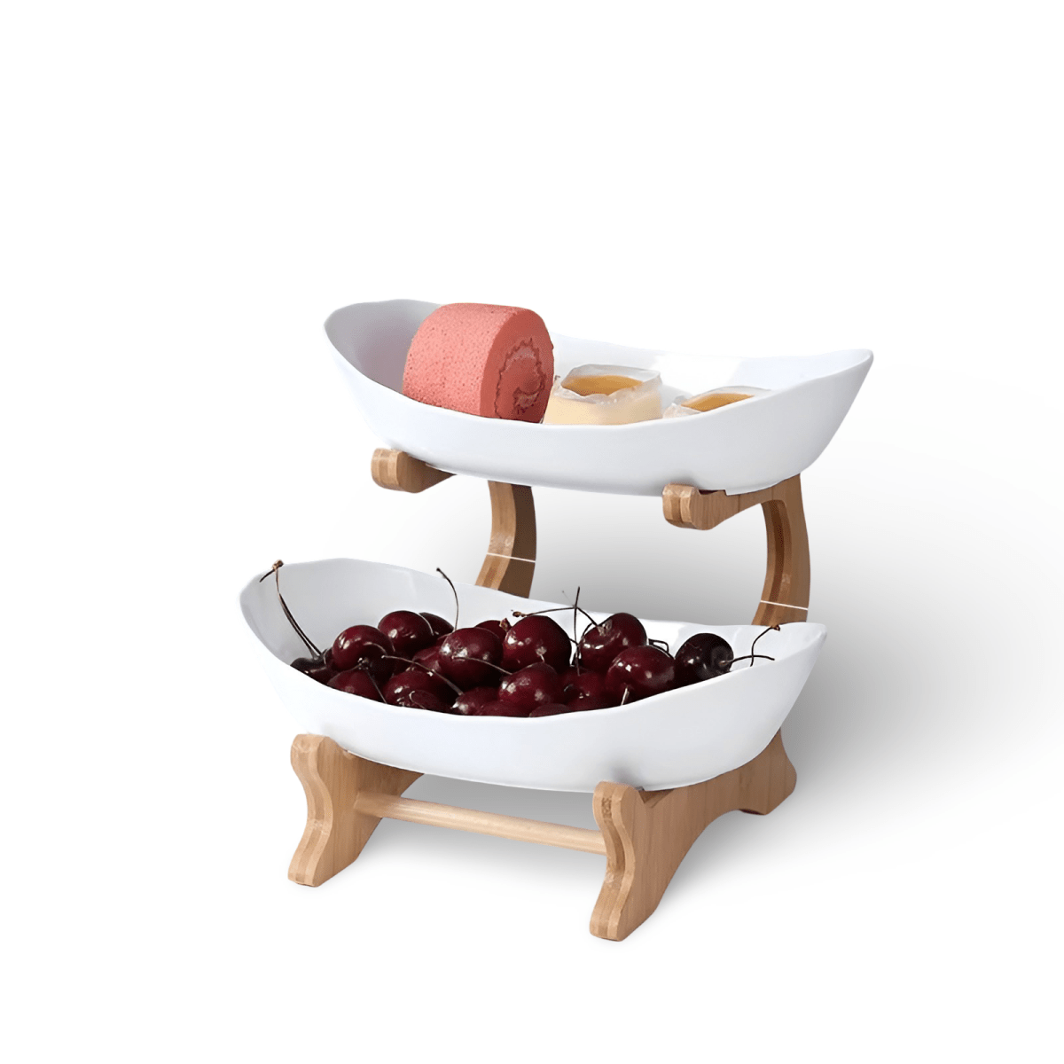 Thermabuild | Multi-Tiered Wooden Fruit Bowl for Clean Modern Kitchen Storage