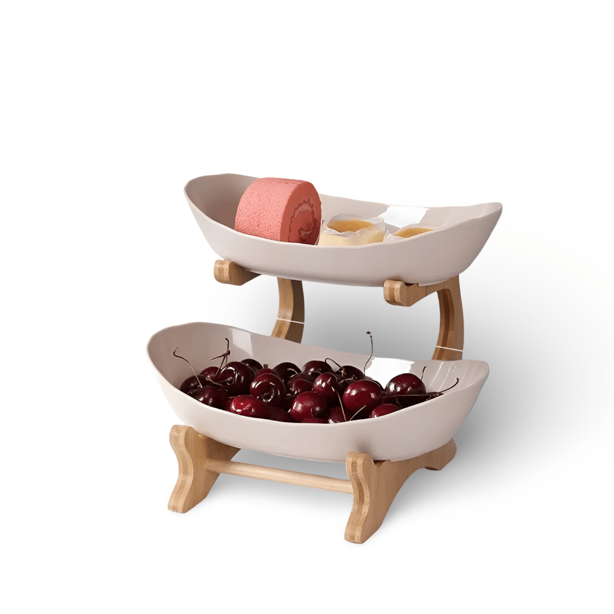 Thermabuild | Multi-Tiered Wooden Fruit Bowl for Clean Modern Kitchen Storage