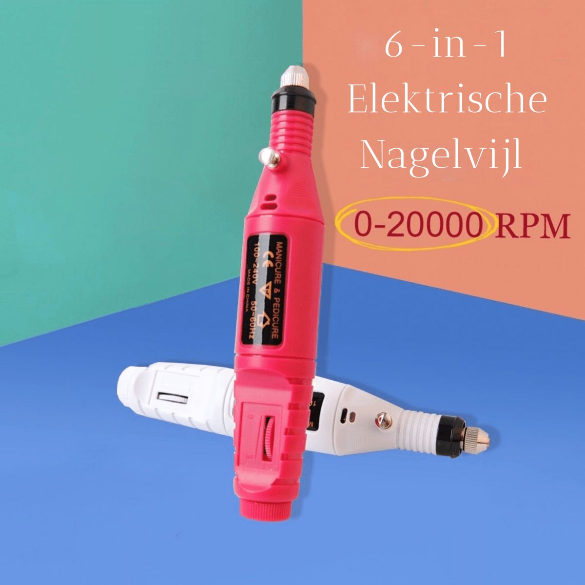 Thermabuild | 6-in-1 Electric Nail File for Manicure, Pedicure & Artificial Nails