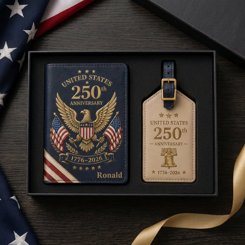 Thermabuild | USA 250th Anniversary Passport Cover & Luggage Tag Gift Set