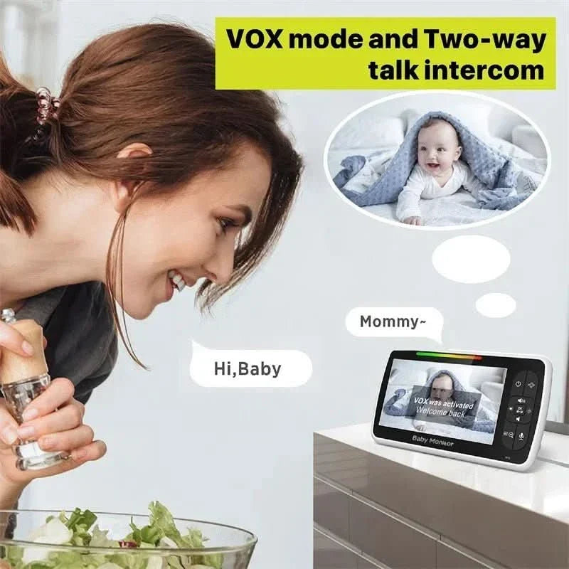 Thermabuild | 5-inch video baby monitor with pan, tilt, and zoom camera
