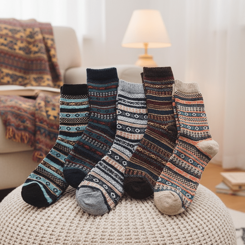 Thermabuild | Unisex Wool & Cotton Blend with Scandinavian Patterns