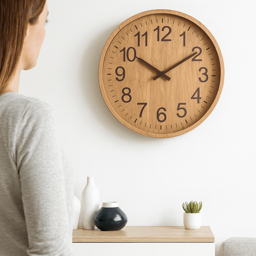 Thermabuild | Silent Wooden Wall Clock with Natural Charm