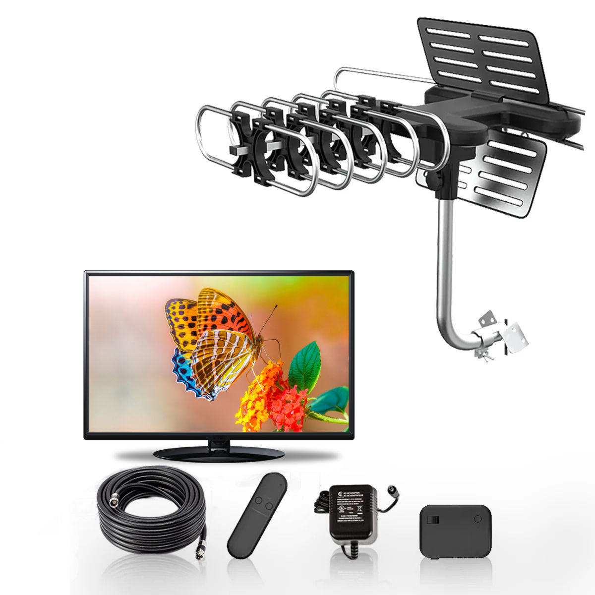 Thermabuild | 2025 Long Distance Digital Outdoor HD TV Antenna with Full 360 Directional Motor Free HD Channels